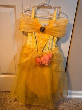 Yellow Princess Belle-Inspired Girls Costume Dress -Disney Store Brand